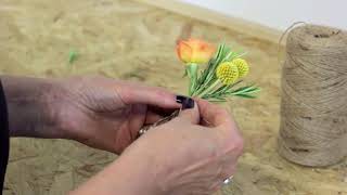 How to Make A Buttonhole  Wedding Flowers Tutorials and Workshops by Campbells Flowers amp Design [upl. by Nwahsud]