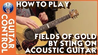 How to Play Fields of Gold by Sting on Acoustic Guitar [upl. by Lorimer]