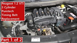 Part 1 of 2  2012 PSA Peugeot 208 12 VTi Puretech Timing Belt Replacement  108 308 2008 3008 🚗 [upl. by Kevan118]