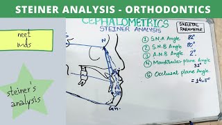 steiner analysis cephalometric  orthodontics lecture notes [upl. by Odey]