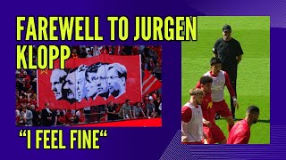 Jurgen Klopp farewell from Liverpool FC  To The Beatles quotI Feel Finequot [upl. by Merna]