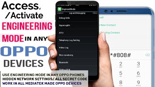 How to use or activate engineering mode in any Oppo device Hidden network setting all codes 2021 [upl. by Isman]