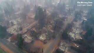 Campfire Aerial tour of Paradise California destruction [upl. by Stambaugh]