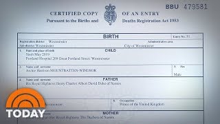 Royal Baby Archie’s Birth Certificate Released  TODAY [upl. by Gotcher]