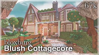 Bloxburg  Blush Cottagecore House Speedbuild exterior [upl. by Phillie703]