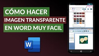 Cómo Hacer una IMAGEN TRANSPARENTE en Word Rápidamente [upl. by Eireva]