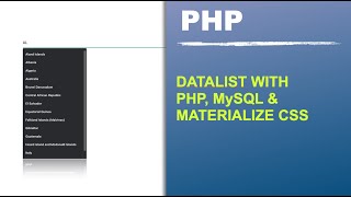 Datalist with PHP and MySQL [upl. by Eizzik614]