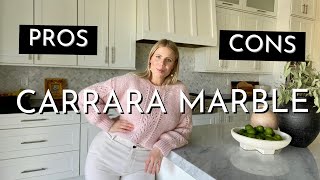 CARRARA MARBLE KITCHEN COUNTERTOPS  PROS amp CONS  SHOULD YOU CHOOSE MARBLE [upl. by Decato]