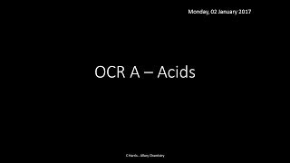 OCR A 214 Acids REVISION [upl. by Aehsila]