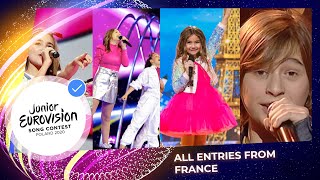 All Junior Eurovision songs from France 🇫🇷 [upl. by Alair]