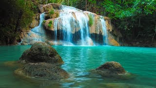 Entspannungsmusik  Natur Tiefenentspannung Stressabbau  4K Wasserfall [upl. by Hanway]