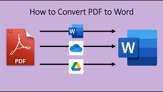 how to convert pdf to word using MS Word One Drive and Google Drive [upl. by Wurst]