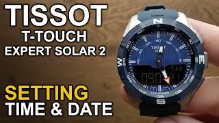 Tissot TTouch Solar Expert 2  Setting time and date tutorial [upl. by Gav85]