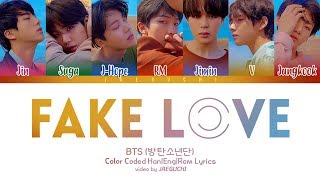 BTS 방탄소년단  FAKE LOVE Color Coded Lyrics EngRomHan [upl. by Ahsiri]