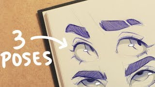 Cómo dibujo los OJOS Y CEJAS Tutorial [upl. by Nade]