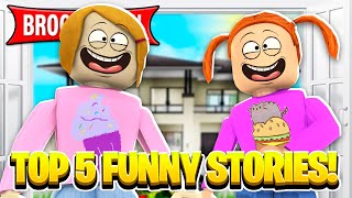 Top 5 Funny Brookhaven Stories  Roblox [upl. by Anyad]