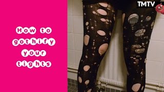 DIY ripped gothic stockings [upl. by Freeland]