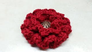 Easy Crochet Flower  Ruffle Flower Tutorial [upl. by Cutlor938]