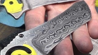 Etching Damascus knife blades [upl. by Ennyroc]