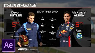 FREE Custom F1 Starting Grid Graphic AE Project  Tutorial [upl. by Isidore]