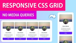 Responsive CSS Grid No Media Queries [upl. by Eveleen]