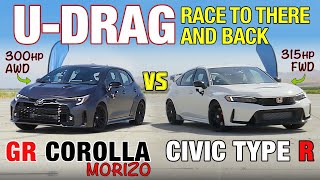 UDRAGS Civic Type R vs GR Corolla Morizo [upl. by Nalyorf26]