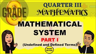 MATHEMATICAL SYSTEM  UNDEFINED AND DEFINED TERMS  GRADE 8 MATHEMATICS Q3 [upl. by Ahsea]