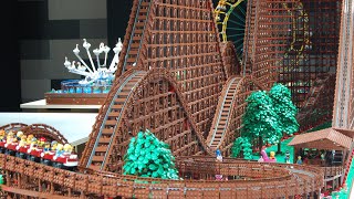 Fully functional LEGO Wooden Roller Coaster [upl. by Ecinaj727]