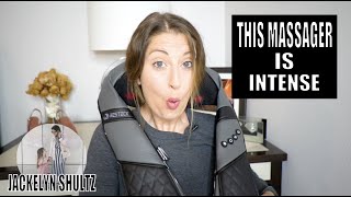 THIS NECK AND BACK MASSAGER IS INTENSE  PRODUCT TESTING  PRODUCT REVIEW  JACKELYN SHULT [upl. by Sheffield]