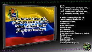 Venezuela National Anthem quotGloria al Bravo Puebloquot INSTRUMENTAL with lyrics [upl. by Cormick453]