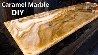 Caramel Marble How I made My Own Countertop for Much Less  Stone Coat Epoxy [upl. by Llibyc]