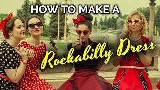 How to make a Rockabilly Dresswith free pattern [upl. by Ainnat]