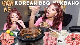 HIGH KOREAN BBQ COOKING AND EATING MUKBANG [upl. by Filbert]