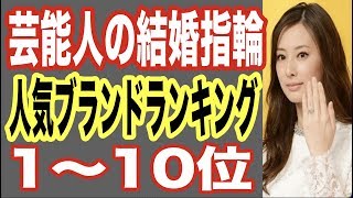 芸能人の結婚指輪人気ブランドランキング1〜10位！人気はCMで有名なカルティエやティファニー？熱愛スキャンダル後にゴールインしたモデルも…【世界の果てまで芸能裏情報チャンネル】 [upl. by Hnah]