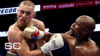 Floyd Mayweather defeats Conor McGregor by 10thround TKO  SportsCenter [upl. by Truda869]