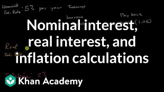 Nominal interest real interest and inflation calculations  AP Macroeconomics  Khan Academy [upl. by Elsbeth]