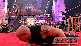 Hollywood Rock Destroys Goldberg  Monday Night RAW [upl. by Tav]