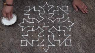 Easy and Simple Rangoli Design Simple Dot Rangoli Design with 10 dots [upl. by Magdalene]