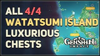 All 4 Watatsumi Island Luxurious Chests Locations Genshin Impact [upl. by Constantin372]