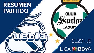 Resumen y Goles  Puebla vs Santos Laguna  Jornada 5  CL 2020  Jornada 5 [upl. by Perlis795]