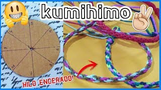 Como hacer una pulsera con la técnica Kumihimo DIY disco de cartón [upl. by Annavaig]