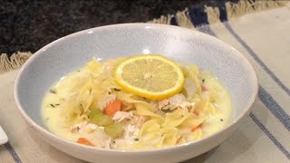 Creamy Lemon Chicken Noodle Soup [upl. by Ledda566]