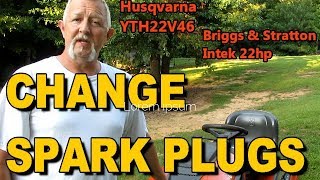 Replace Spark Plugs on a Husqvarna Yard Tractor [upl. by Akimas471]