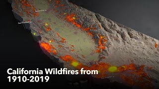 Animated Maps California Wildfires from 19102019 [upl. by Eilagam]