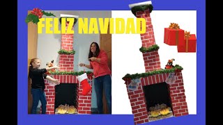 COMO hacer CHIMENEA de CARTON para NAVIDAD FIREPLACE🔥 [upl. by Suivatna]