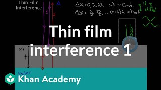 Thin Film Interference part 1  Light waves  Physics  Khan Academy [upl. by Carnahan]