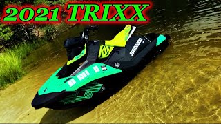 2021 SeaDoo Spark TRIXX Review Wave JumpingPOV Driving BRP Sound System And More [upl. by Suoivatco361]