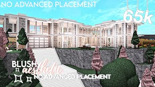 ROBLOX  Bloxburg 65K Blush Aesthetic Family Hillside Mansion No Advanced Placement  Build amp Tour [upl. by Echo]