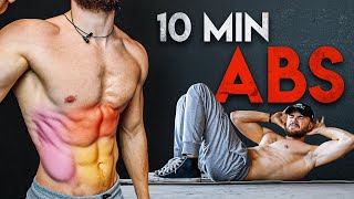 10 MIN ABS WORKOUT  No Equipment Challenge [upl. by Enalahs]