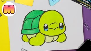 APRENDE A DIBUJAR UNA TORTUGA MARINA Bebé Kawaii  How to draw a Cute Baby Sea Turtle [upl. by Brenton396]